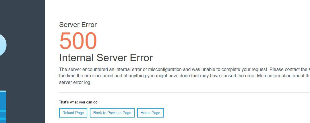 Il sito Web non è raggiungibile (500 Internal Server Error)?